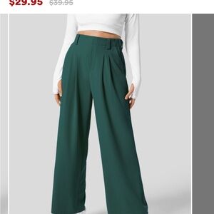 Halara Flex High Waisted Plicated Side Pocket Wide Leg Waffle Work Pants